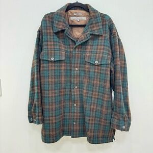 Le Collezioni Structure Mens Wool Plaid Coat Jacket imported Italian fabric Sz M